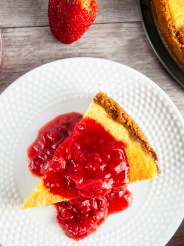 Learn how to make strawberry topping for cheesecake with this easy recipe. With only 3 ingredients, you'll be whipping this up and spooning it onto cheesecakes, other desserts, and even on waffles and pancakes all the time!