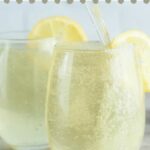 Limoncello spritzers in glasses with lemon slices and text reading cocktail recipe limoncello spritz
