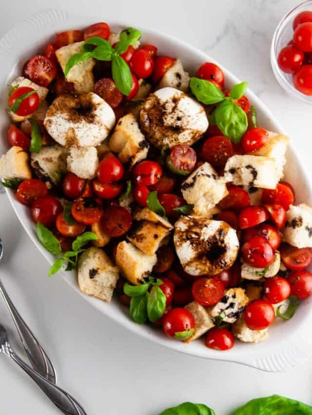 Burrata Panzanella Salad (Italian Bread Salad)