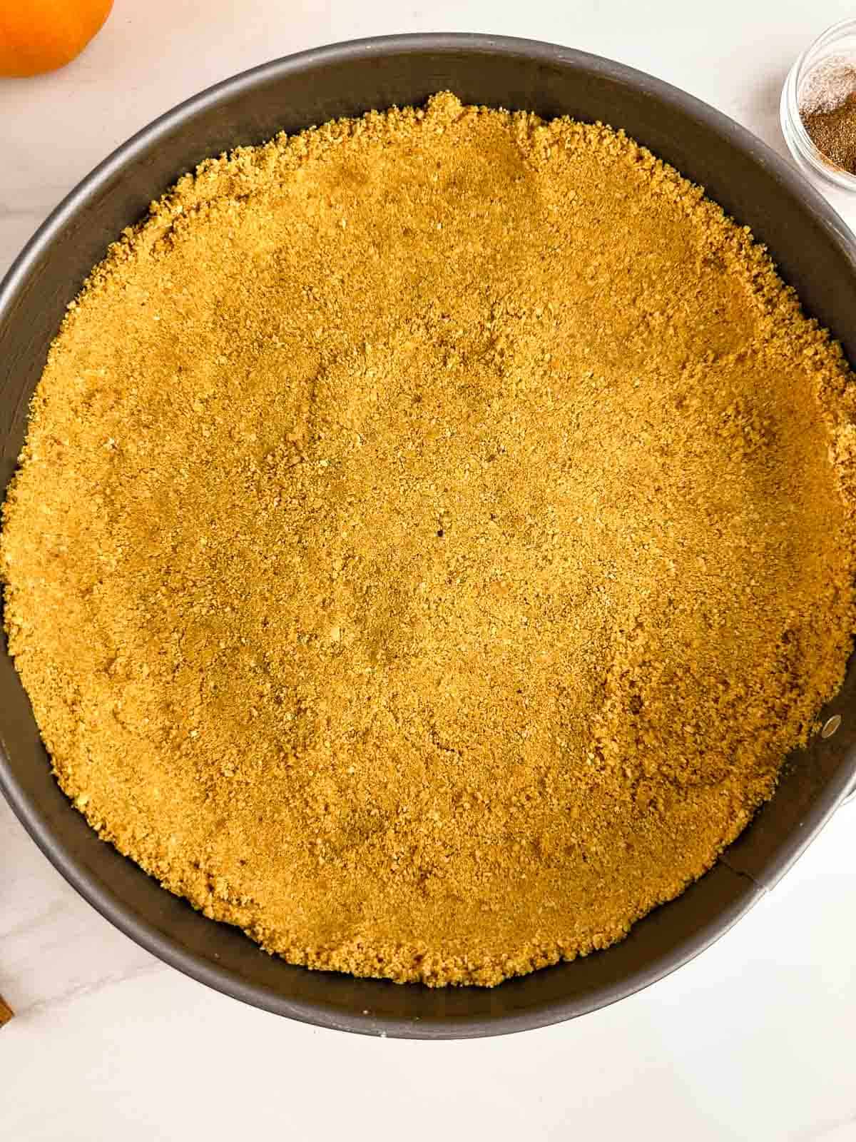 Make the graham cracker crust.