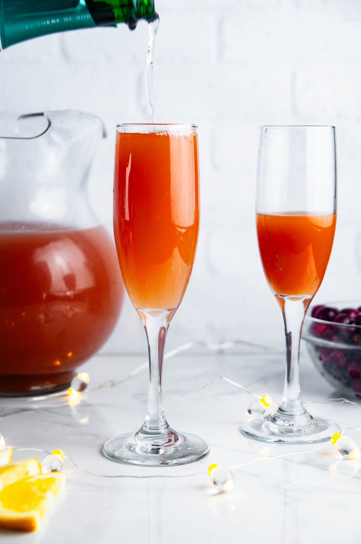 Top off your Christmas mimosas with champagne, Prosecco, or another sparkling white wine.