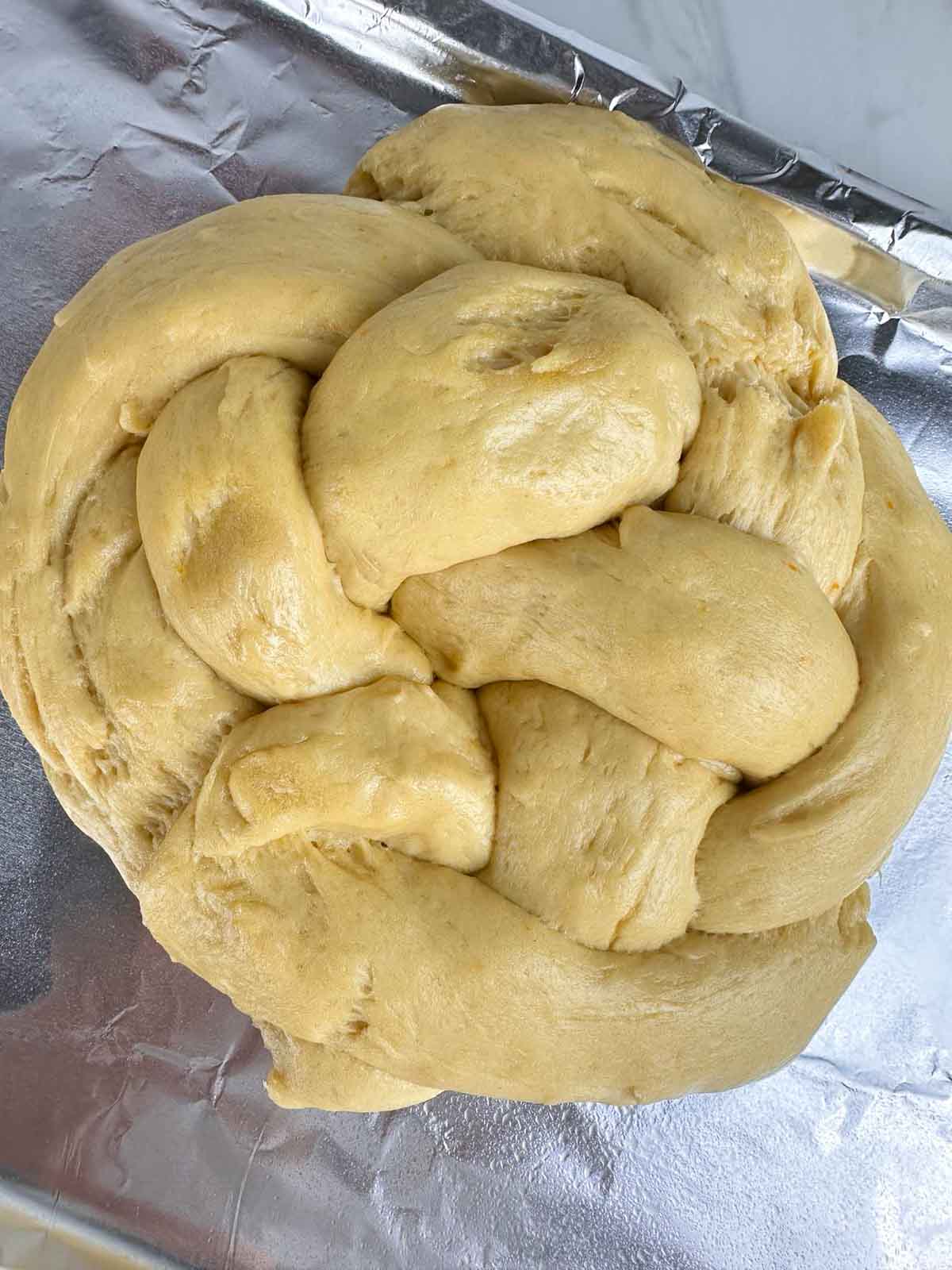 The Italian Easter bread after the third rise