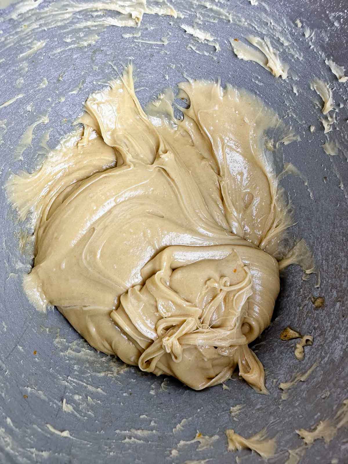 The Italian Easter bread dough after beating in the butter